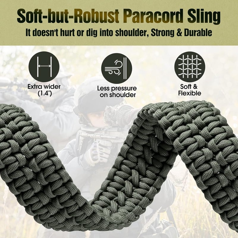 VVAAGG 2 Point QD Sling Adjustable 550 Paracord Sling with Metal Hook and QD Sling Swivels for Hunting - Image 5